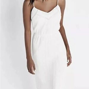 Express White Spaghetti Strap Midi Dress for Weddings